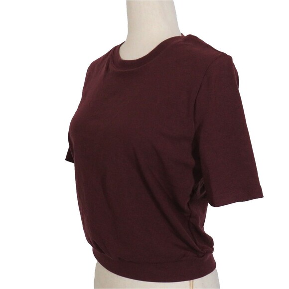 OGL Lyocell Wool Blend Crewneck Banded Hem Brami Top Ruby Berry Size Medium - Picture 6 of 9